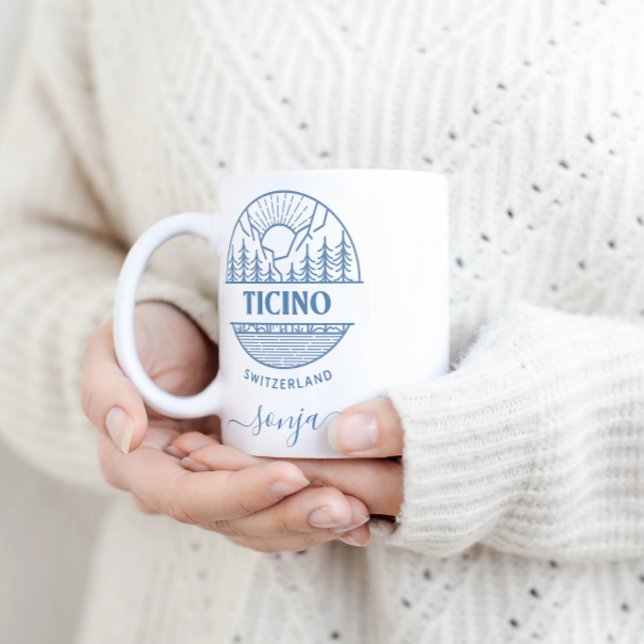 Ticino, Schweiz | Blå | Minimalistisk miljö Mugg (Skapare uppladdad)