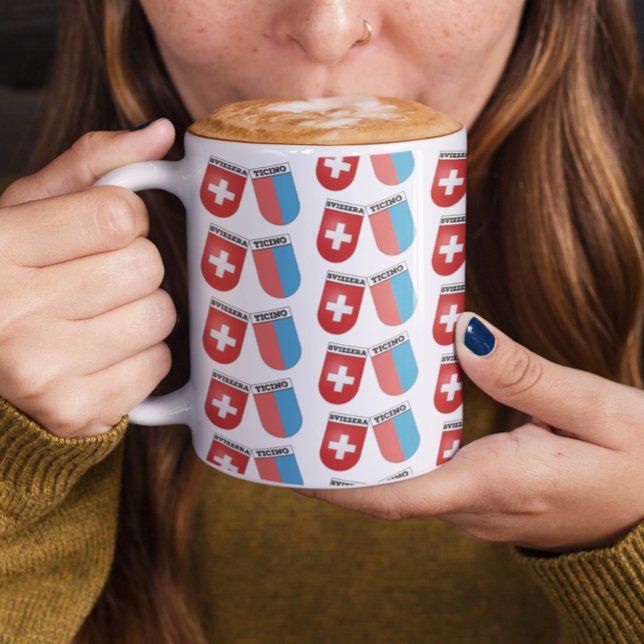 Ticino, Schweiz. Schweiz och Kanton Jackar Arm Mugg (Skapare uppladdad)