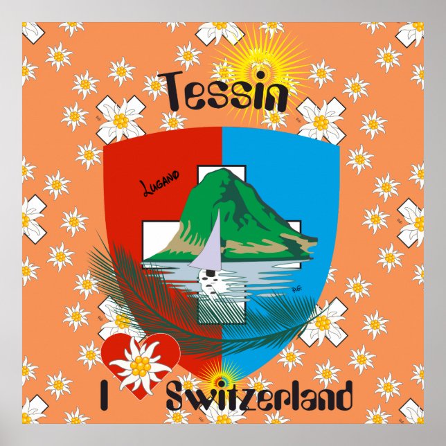Ticino Schweiz Suisse Svizzera Svizra Poster (Framsidan)