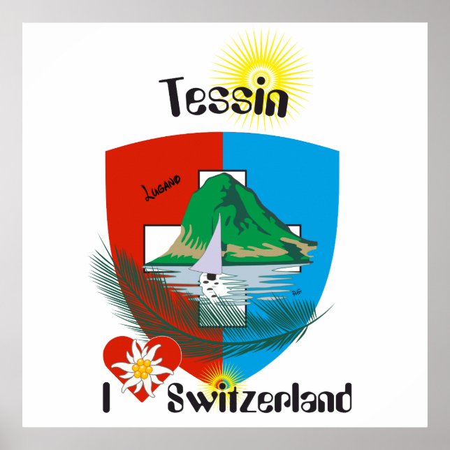 Ticino Schweiz Suisse Svizzera Svizra Poster (Framsidan)