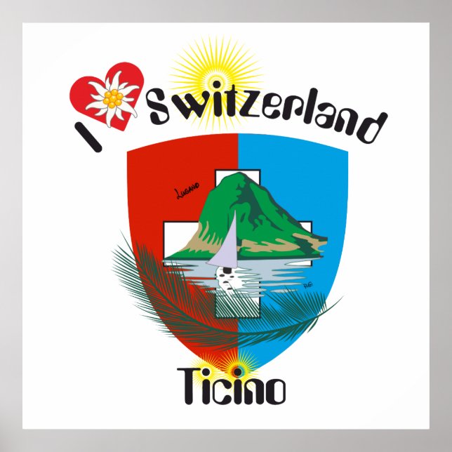 Ticino Schweiz Suisse Svizzera Svizra Poster (Framsidan)