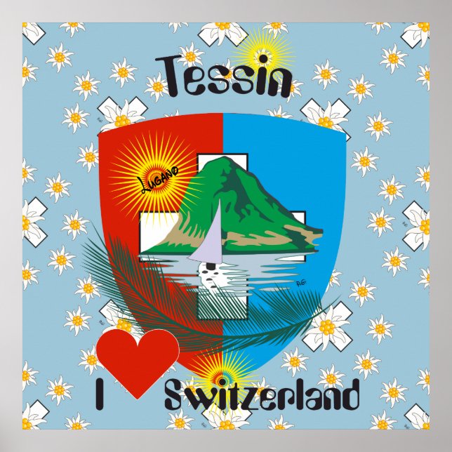 Ticino Schweiz Suisse Svizzera Svizra Poster (Framsidan)