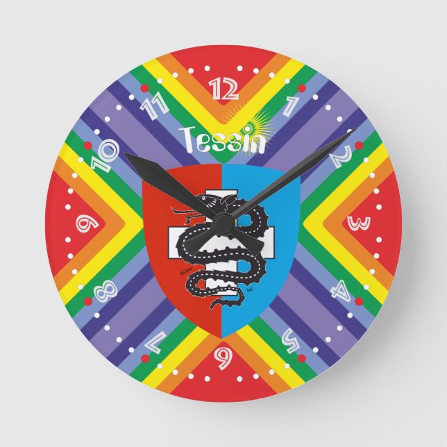 Ticino Schweiz Suisse Svizzera Svizra Uhr Rund Klocka (Framsida)