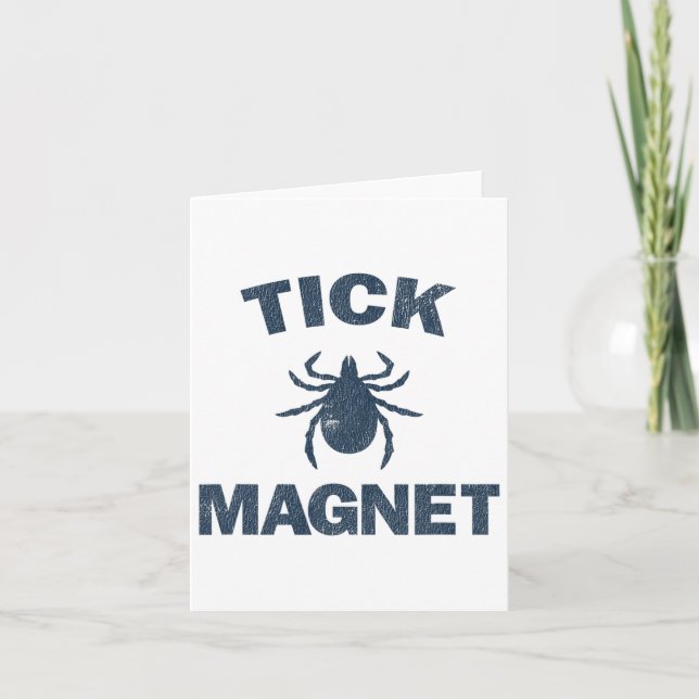Tick Magnet Funny Camping and Hiking Kryp Shirt Kort (Framsida)