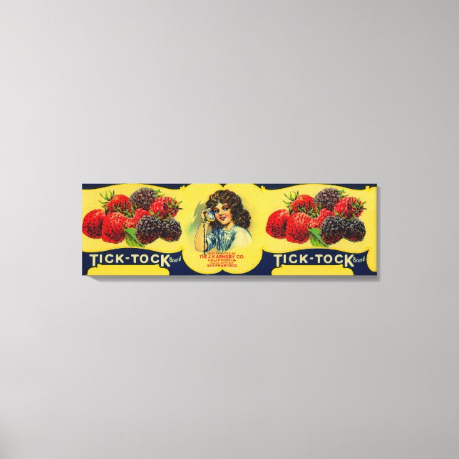 Tick Tock Berry Label Canvastryck (Framsida)