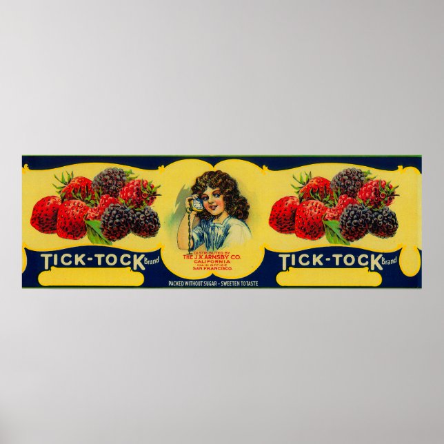 Tick Tock Berry Label Poster (Framsidan)