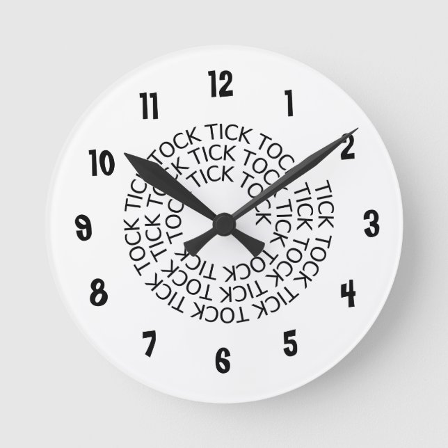 Tick Tock Clock Rund Klocka (Framsida)
