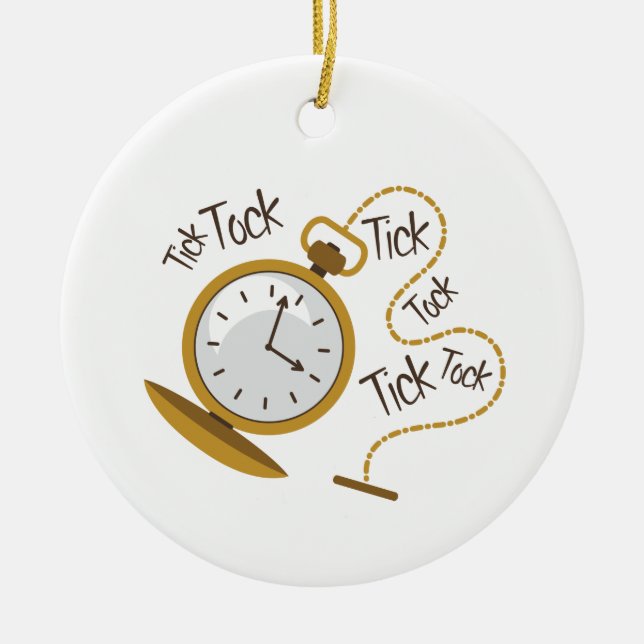 Tick Tock Julgransprydnad Keramik (Framsidan)