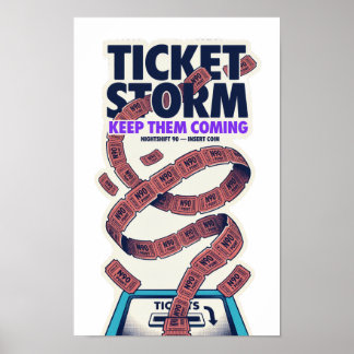 Ticket Storm Retro Arcade 11x17 Affisch | Nightshi