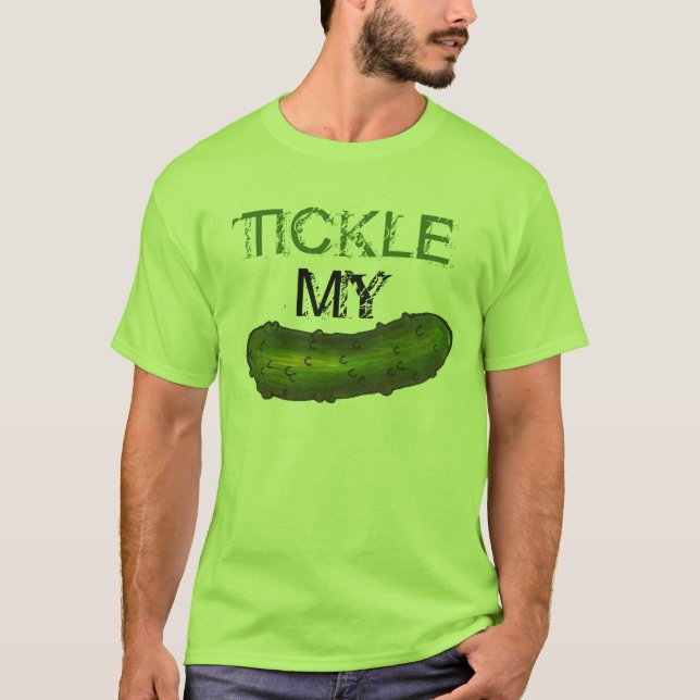 Tickle My Pickle Funny Foodie Grönt Kosher Dill Tröja (Framsida)