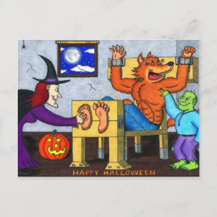 Ticklish Halloween Werevarv Vykort