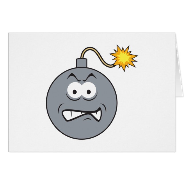 Tickning Bomb Ansikte Hälsningskort (Framsidan Horizontal)