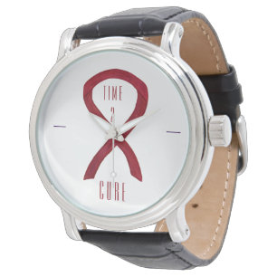 Tid 2 Kur Burgundy Awareness Ribbon Wrist Watch Armbandsur