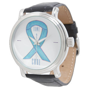Tid 2 Rur blått medvetande Ribbon Wrist Watch Armbandsur