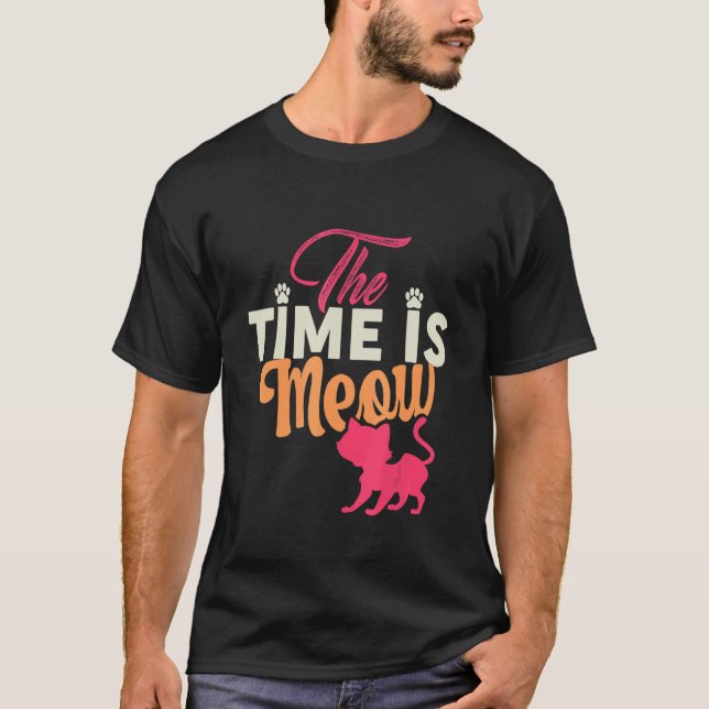 Tid är köttkatt t shirt (Framsida)