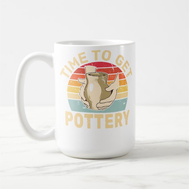 Tid att börja med keramik Retro lerskulptering Ker Kaffemugg (Vänster)