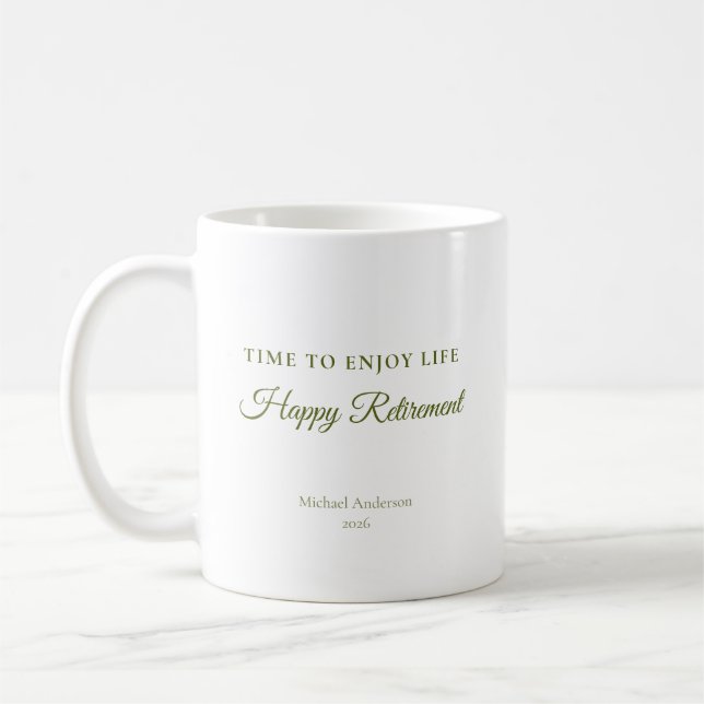 Tid att njuta av livet - pensionspresent kaffemugg (Vänster)