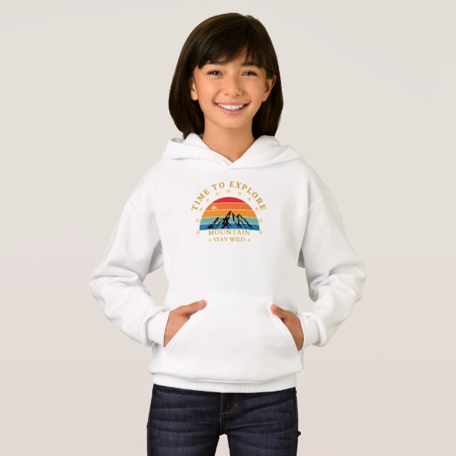 Tid att utforska Mountain Shirt – Retro vandring T (Hel framsida)