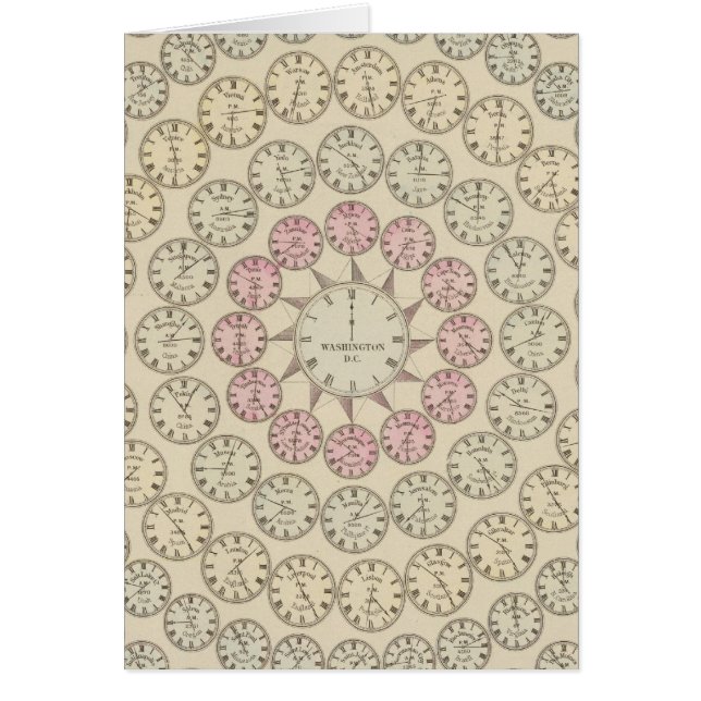 Tid bord hälsningskort (Framsidan)