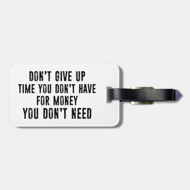 Tid du inte har för Ge på pengar Bagagebricka (Baksida Vågrät)