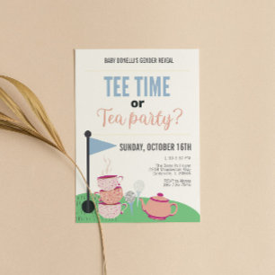 Tid- eller Tea Time Gender Revisa-inbjudan Inbjudningar