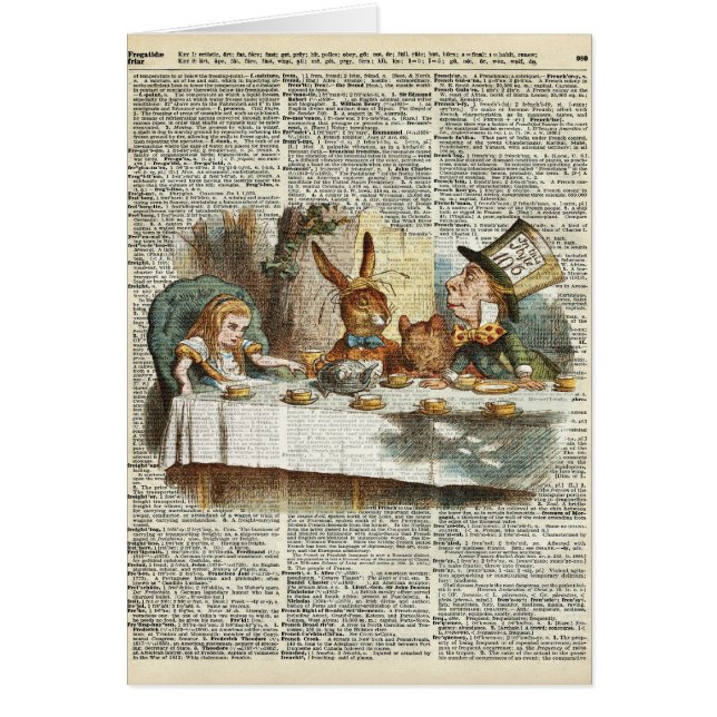 Tid för Alice morgonTea Hälsningskort (Framsidan)