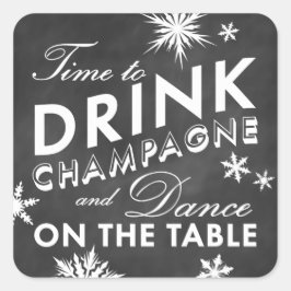 Tid för att dricka champagne fyrkantigt klistermärke