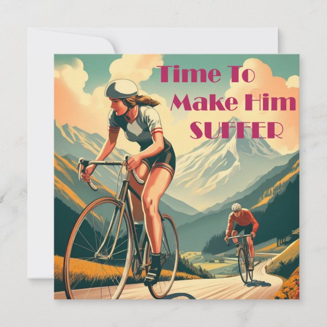 Tid för att få honom att lida av cykling (Framsida)