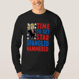 Tid för att få stjärnan spridd i hammaren 4:e juli t shirt