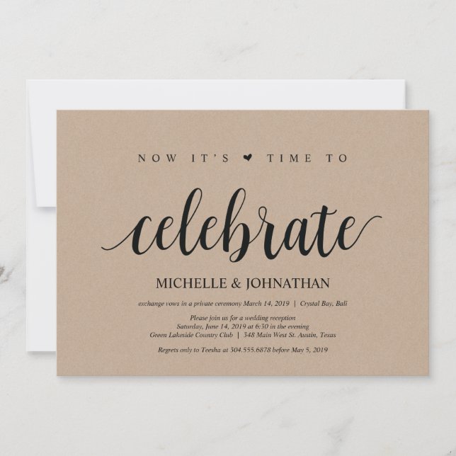 Tid för att fira inbjudan i bröllop (Framsida)