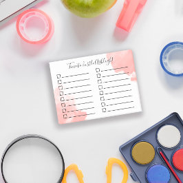 Tid för att hantera korallvattenfärg att göra list post-it block