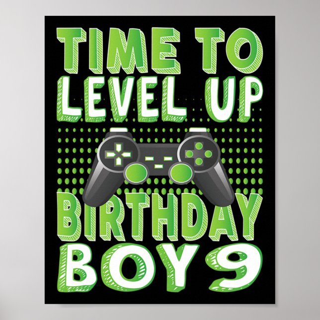 Tid för att jämna upp födelsedagsgubben 9 år gamma poster (Framsidan)