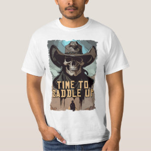 Tid för att lägga upp Vilda western Cowboytesten i T Shirt