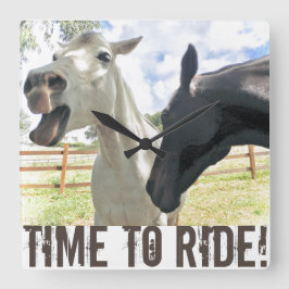 Tid för att rida köldknäck fyrkantig klocka