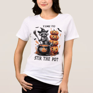 Tid för att röra i pot - Raccoon Halloween T-Shirt