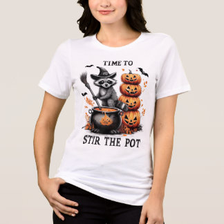 Tid för att röra i pot - Raccoon Halloween T-Shirt
