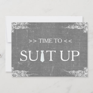Tid för att suitup Blackboard Chalk Board Swirl Inbjudningar