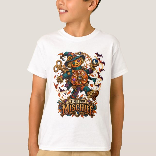 Tid för bus: Mekanisk Fågelskrämma T Shirt (Framsida)