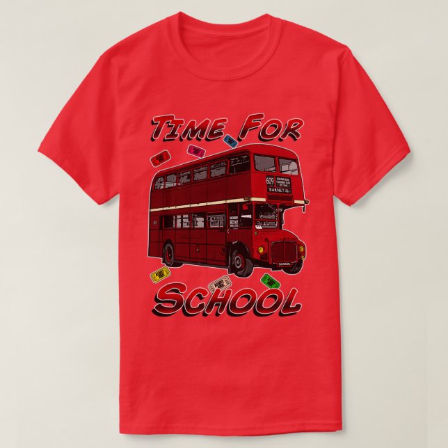 Tid för Buss 2 i skolan T Shirt (Design framsida)