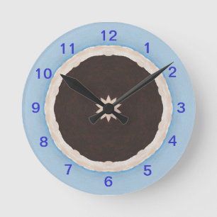 Tid för Chocolate Paj Wall Clock Rund Klocka