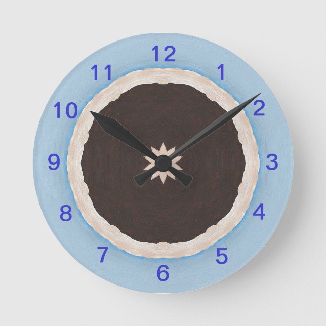 Tid för Chocolate Paj Wall Clock Rund Klocka (Framsida)