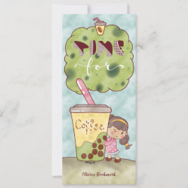 Tid för Coffee Kawaii Bookmark Illustration