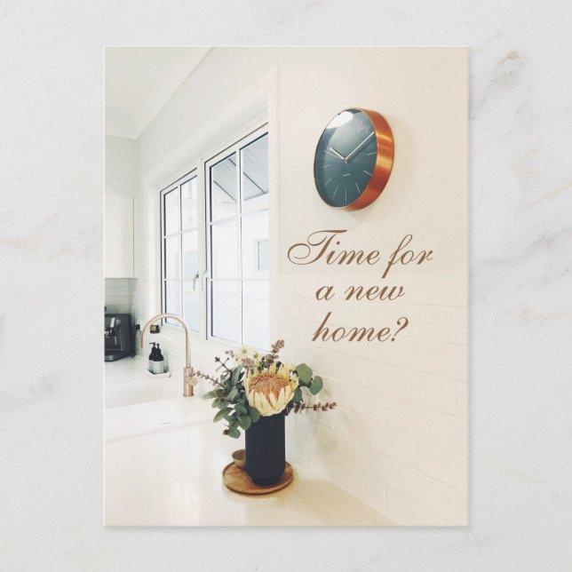 Tid för en ny bostad Fastighetsreklam Vykort (Framsida)