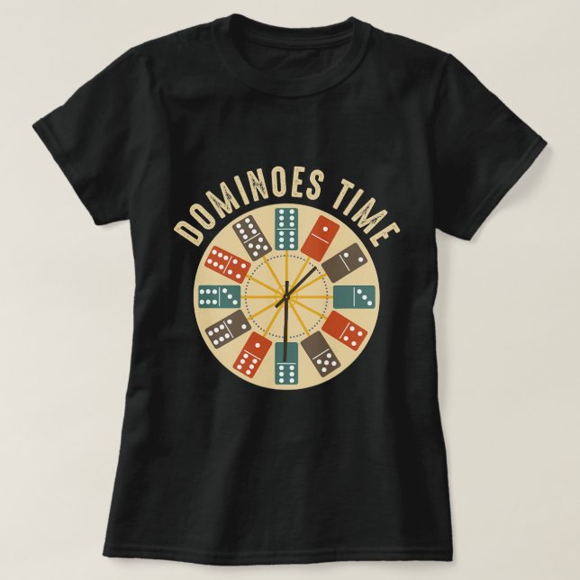 Tid för Funny Domino Player Gift Dominoes T Shirt (Design framsida)