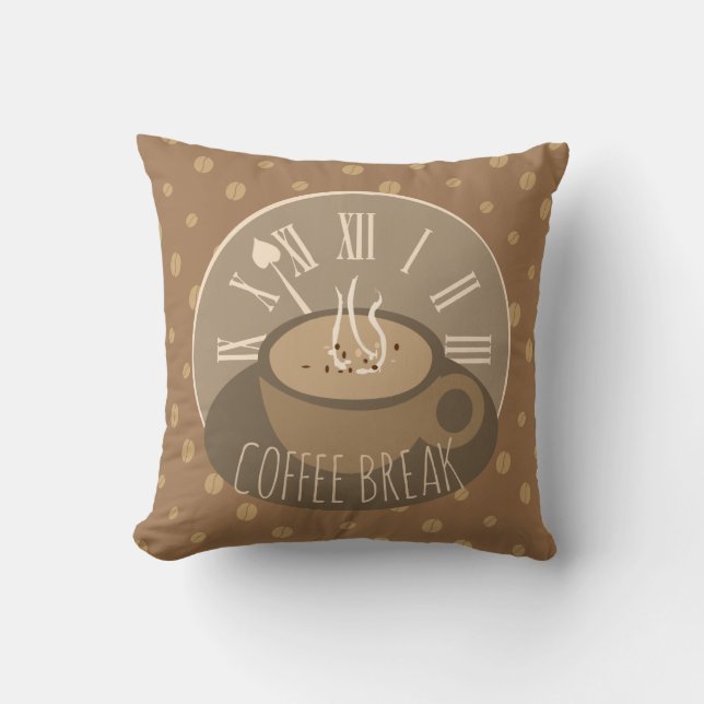 Tid för kaffefläck och bönor kudde (Framsida)