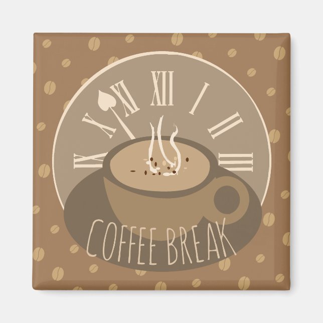 Tid för kaffefläck och bönor magnet (Framsidan)