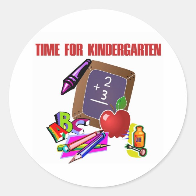 TID FÖR KINDERGARTEN RUNT KLISTERMÄRKE (Framsida)