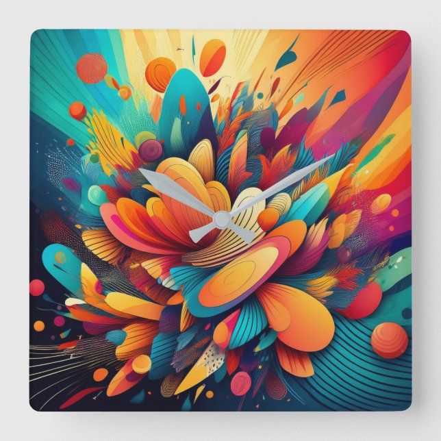 Tid för lycka fyrkantig klocka (Framsida)