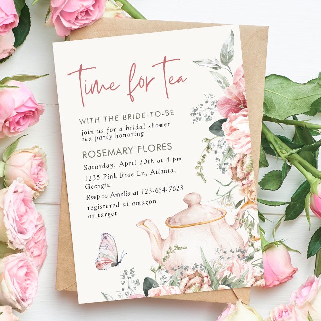 Tid för Möhippa av Tea Boho-Blommigten Inbjudningar (Skapare uppladdad)