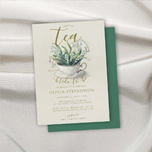 Tid för Möhippan Tea Emerald Lily Valley Inbjudningar